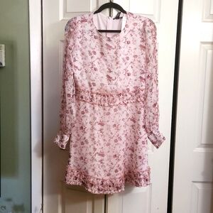 Aqua ruffled trim beautiful dress